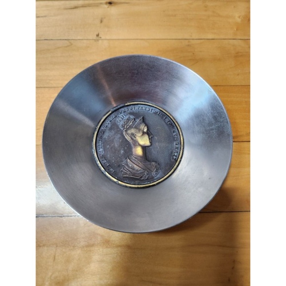 Vintage‎ Rostfrei Stainless Steel Bowl Maria Anna Augusta 1836 Coronation Medal